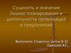 Сущность и значение бизнес-планирования в деятельности организаций и предприятий