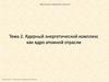 Ядерный энергетический комплекс как ядро атомной отрасли  (тема 2)