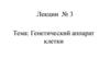 Генетический аппарат клетки. Лекции № 3