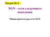 Лекция № 2 NGN – сети следующего поколения Общая архитектура сети NGN