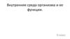 Внутренняя среда организма и ее функции