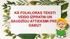 Kā folkloras teksti veido izpratni un saudzīgu attieksmi pret dabu?