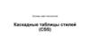 Основы web - технологий. Каскадные таблицы стилей (CSS). Единицы измерения