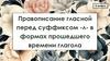 Правописание гласной перед суффиксом -л- в формах прошедшего времени глагола