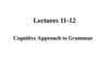 Cognitive Approach to Grammar. Lectures 11-12