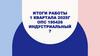 Итоги работы 1 квартала 2025 г. ОПС 195426