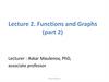Functions and Graphs (lecture 2)