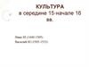 Культура в середине 15-начале 16 вв