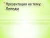 Липиды. Функции липидов