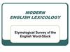 Modern English Lexicology. Etymological Survey of the English Word-Stock