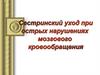 Сестринский уход при острых нарушениях мозгового кровообращения