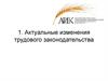 Актуальные изменения трудового законодательства