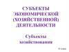 Субъекты экономической (хозяйственной) деятельности. Субъекты хозяйствования. 10 класс