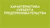 Характеристика субъекта предпринимательства