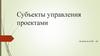 Субъекты управления проектами