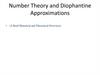 Number Theory and Diophantine Approximations