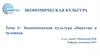Экономическая культура общества и человека