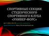 Спортивные секции студенческого спортивного клуба «Универ-форс»
