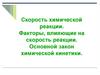 Скорость химической реакции. Факторы, влияющие на скорость реакции. Основной закон химической кинетики