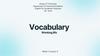Vocabulary Working life