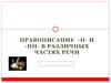 Правописание -н- и -нн- в различных частях речи