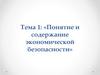 Понятие и содержание экономической безопасности