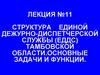 Структура единой дежурно-диспетчерской службы (ЕДДС) Тамбовской области. Основные задачи и функции. Лекция 11