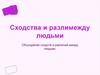Сходства и различия между людьми. Обсуждение сходств и различий между людьми
