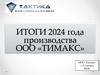 Итоги 2024 года производства ООО «Тимакс»