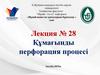 Құмағынды перфорация процесі. Лекция № 28
